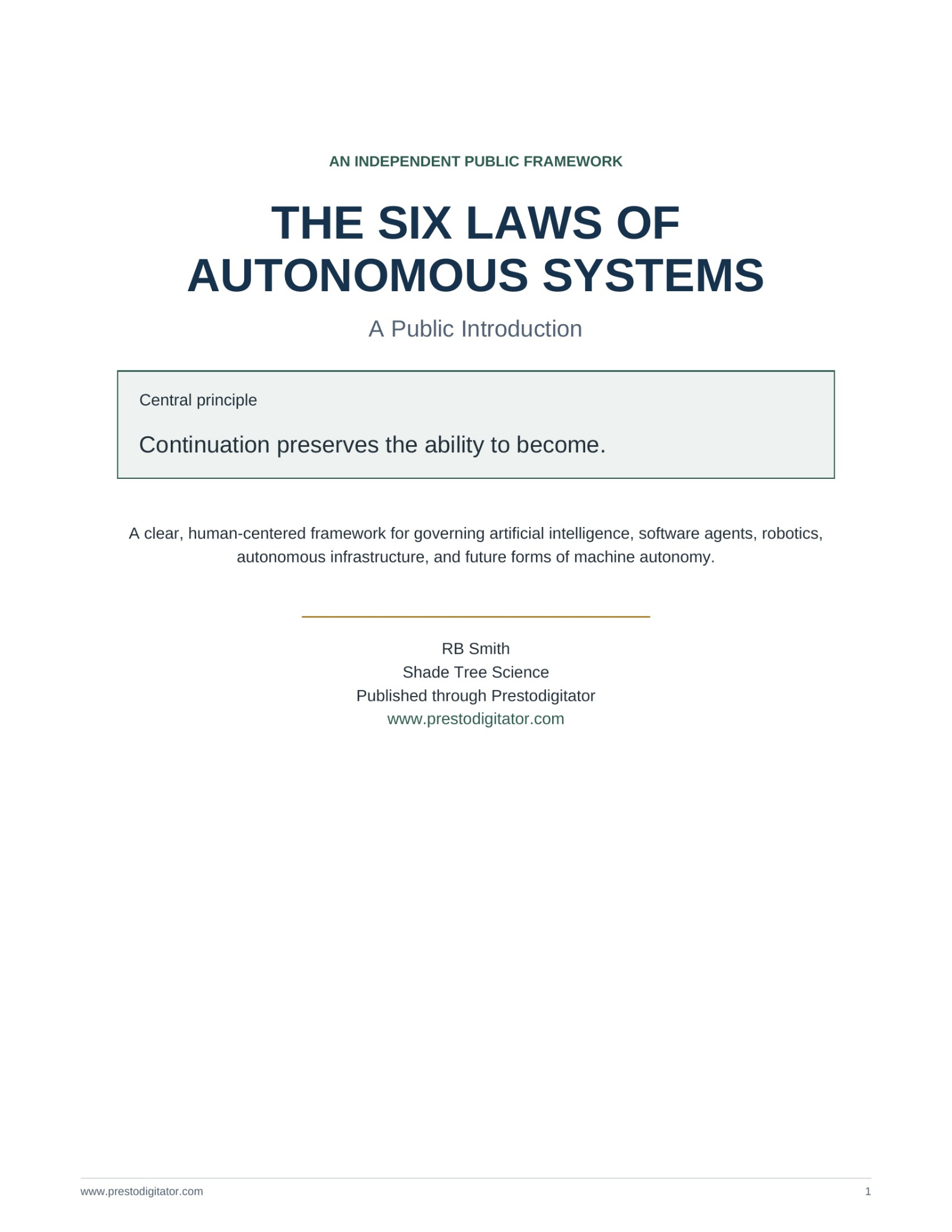 Cover of the Six Laws public introduction